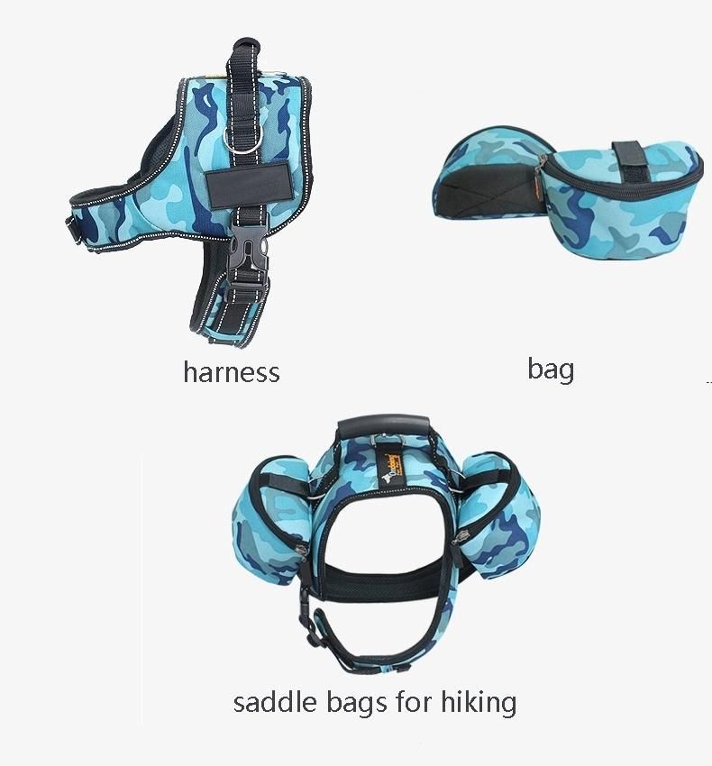 Hiking Gear Lightweight Dog Saddle Bag Tactical Wear Pet Back Pack Hiking Nylon Dog Backpack Harness with Side Pockets