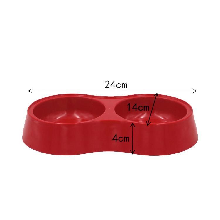 Pet Bowl Round Two-Compartment Pet Bowl Food Utensil for Cats and Dogs Drinking Water Food Supplies Pet Tableware