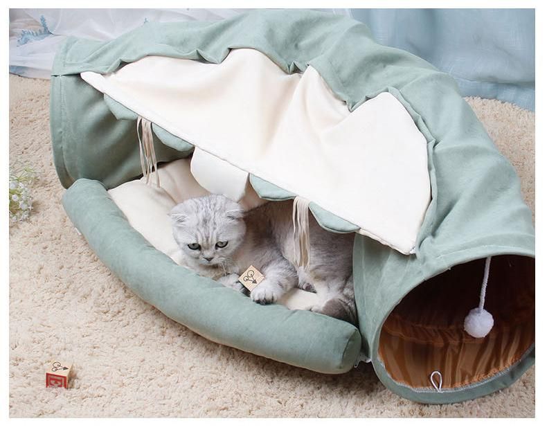 New Design Tent Shape Foldable Multi-Color Modern Pet Tunnel Cat Bed