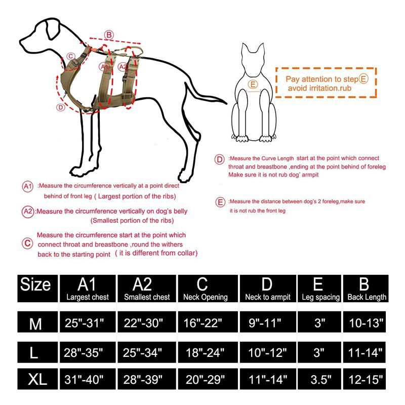 6 Adjustment Points Reflective Tactical Dog Strap Harness Mobility Vest with Lift Handle