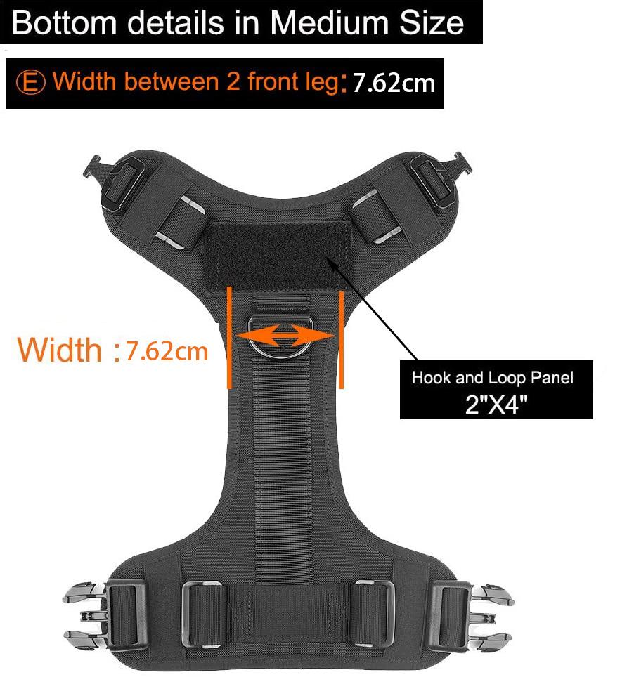 Customized Adjustable Tactical Pet Training Dog Harness with Handle