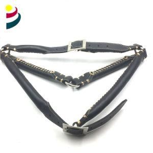Black Braided Dog Seam Edg Combined Leather Belt