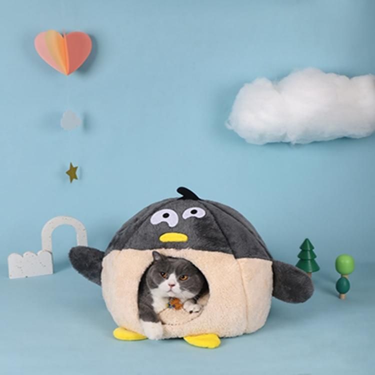 Warm Supplies Winter Semi-Enclosed Soft Eco Friendly Luxury Cat House Plush Dog Bed