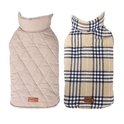 Hot Sale Dog Warm Winter Plaid Coat Windproof