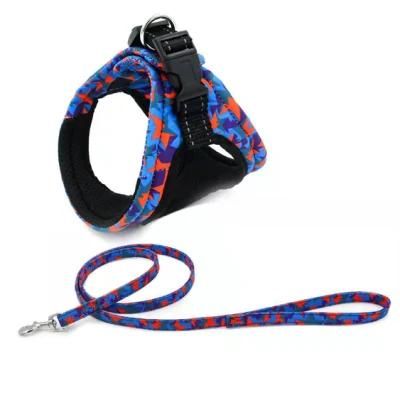 Breathable Skin-Frindly Mesh Fabric Harness with Dog Leash