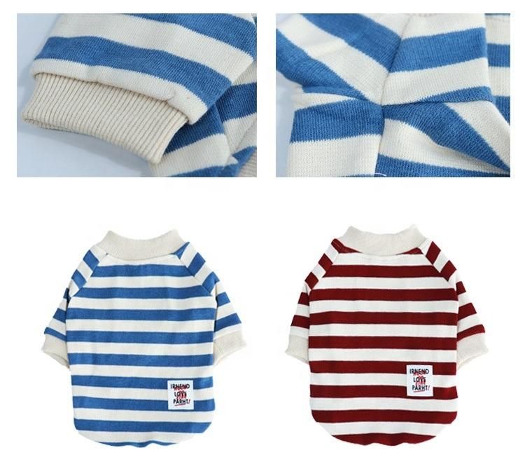 Dog Clothes Summer Spring Winter Autumn Cotton Printed Stripe Pet Dog Clothes for Small Medium Dogs Cats Accessories