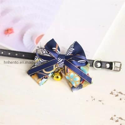 Wholesale Adjustable Kitten Dog Collar Pet Accessories Cute Japanese-Style Cat Bow Ties Collar with Bell