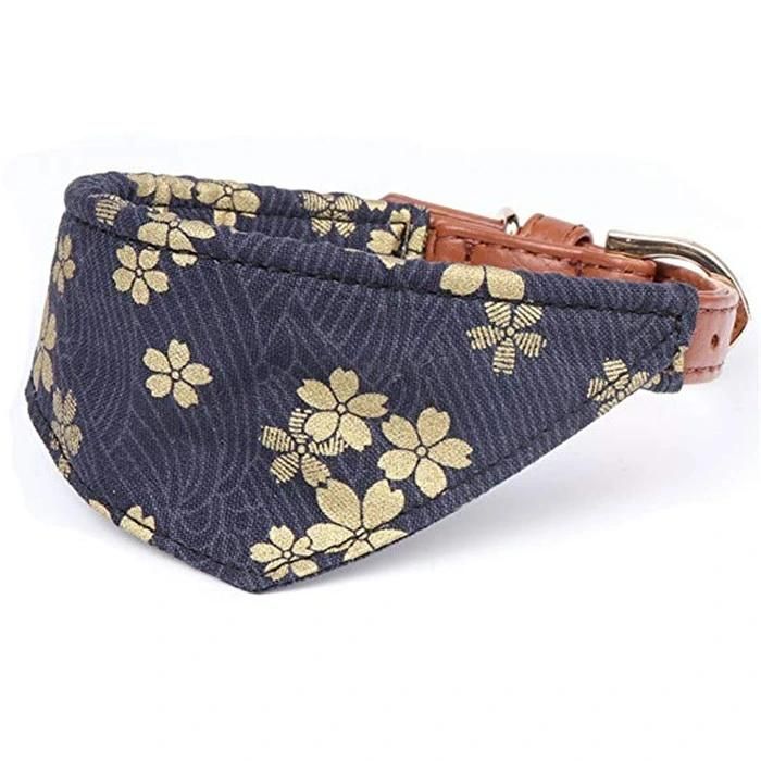 Five Pattern Soft PU Scarf Bandana PU Cat Dog Collar