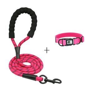Dog Leash and Collar Set Pink M