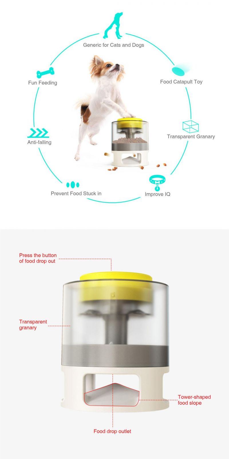 The Dog Interactive Puzzle Toy Button Touches The Slow Feeder