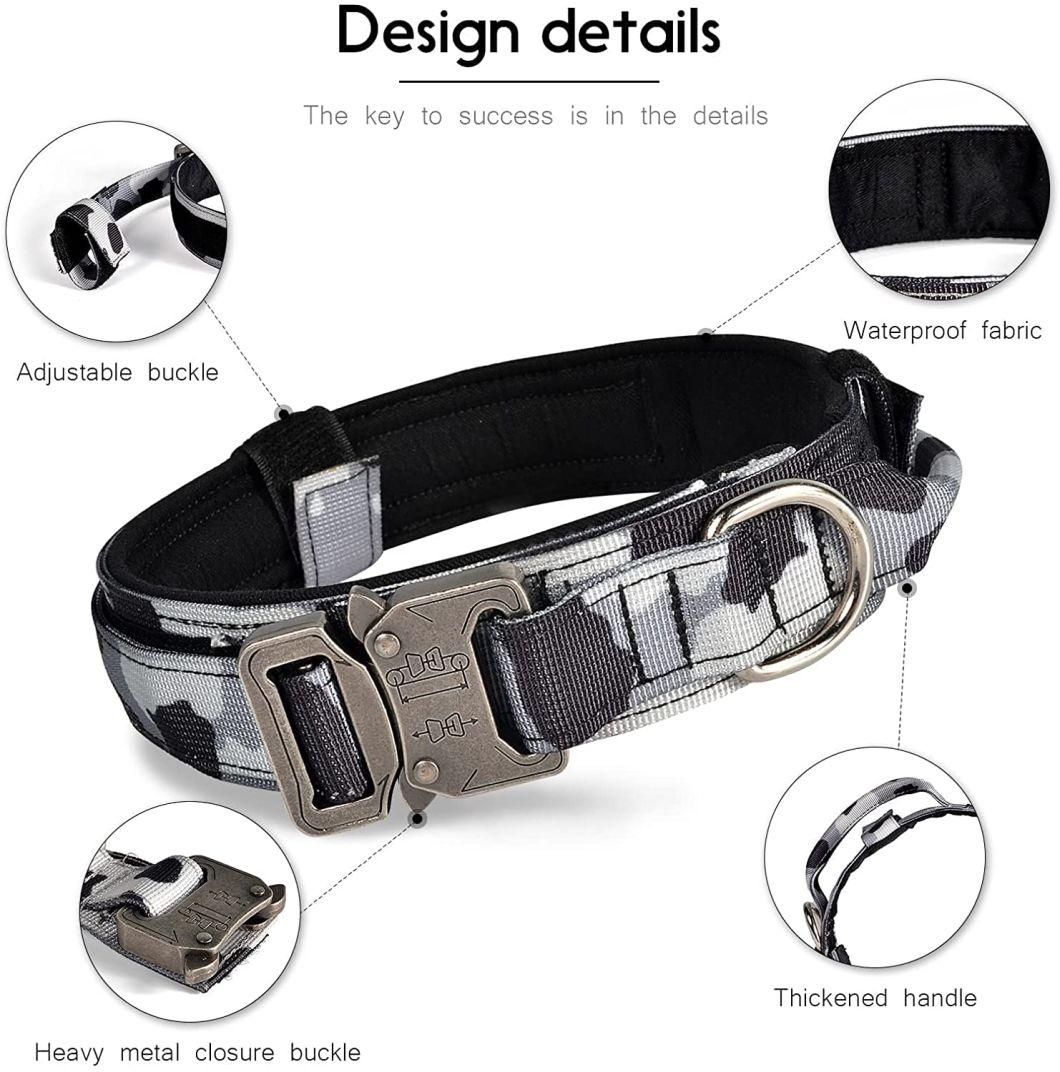 Heavy-Duty Airtag Neoprene Waterproof Tactical Dog Collar, Custom Logo Dog Collar Nylon