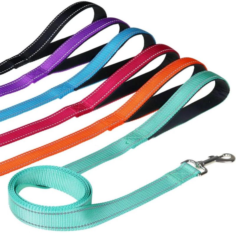 6FT /4FT Reflective Nylon Dog Leash with Soft Padded Handle