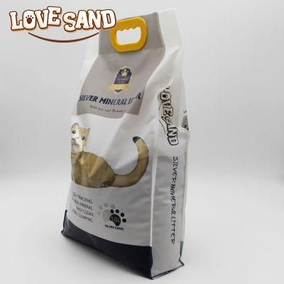 Silver Mineral Cat Sand with Less Dust Pet Product