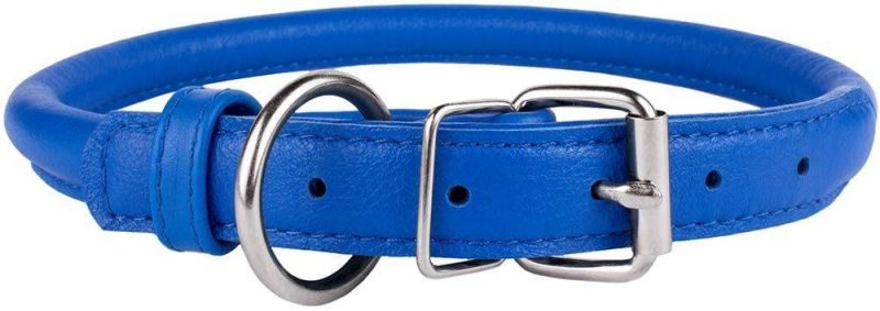 Rolled Dog Collar Leather Dog Collar with Multiple Colors