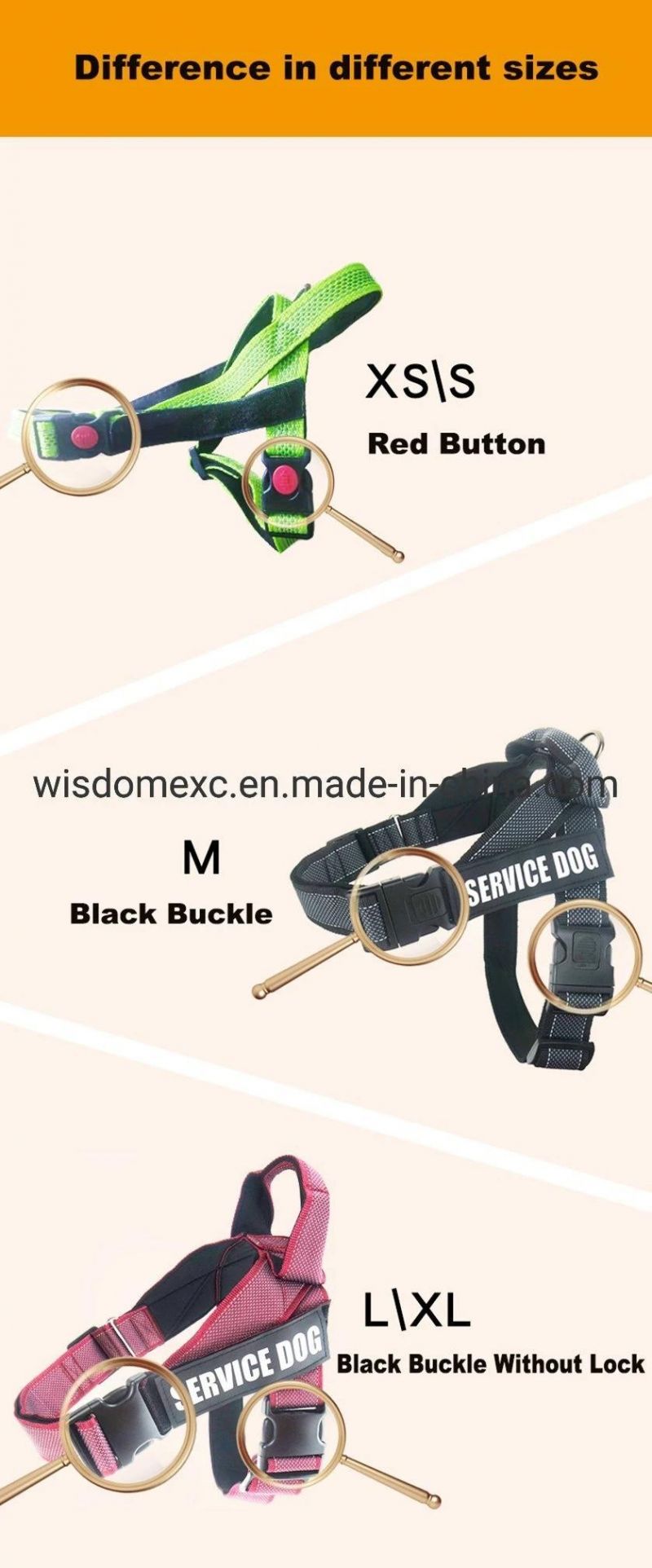 Purple Pet Harness Collar Service Dog Custom Logo for Promotion