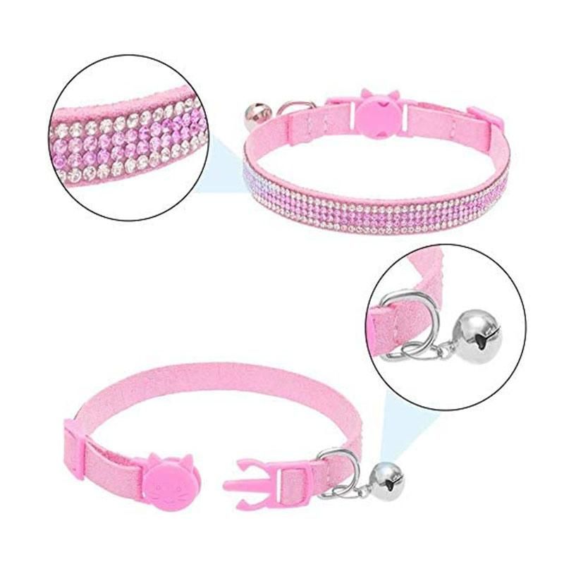 Pet Collar for Cat and Puppy with Bell and Rhinestones