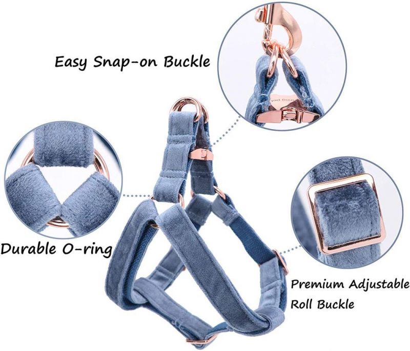 Comfortable and Durable Pet Harness with Velvet Fabric