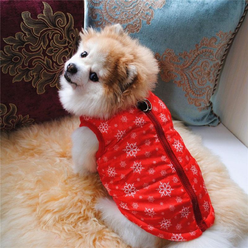 Warm Reversible Dog Coat Thick Padded Comfortable Winter Dog Jacket Safety Dog Vest