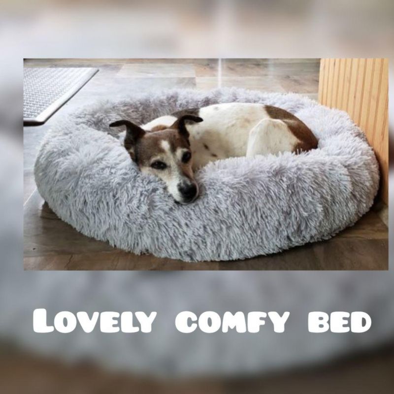 Pet Bed Kennel Round Cat Winter Warm Dog House Long Plush Super Soft Pet Supplies