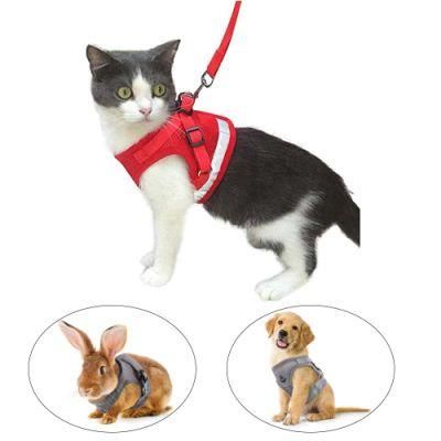 Escape Proof Cat Harness and Leash Set Soft Mesh Pet Vest for Kitten Puppy Rabbit