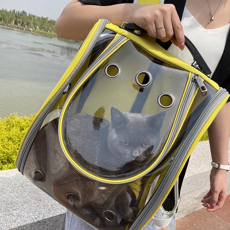 Wholesale Outdoor Dog Products Transparent PVC Cat Carrier Backpack Breathable Portable