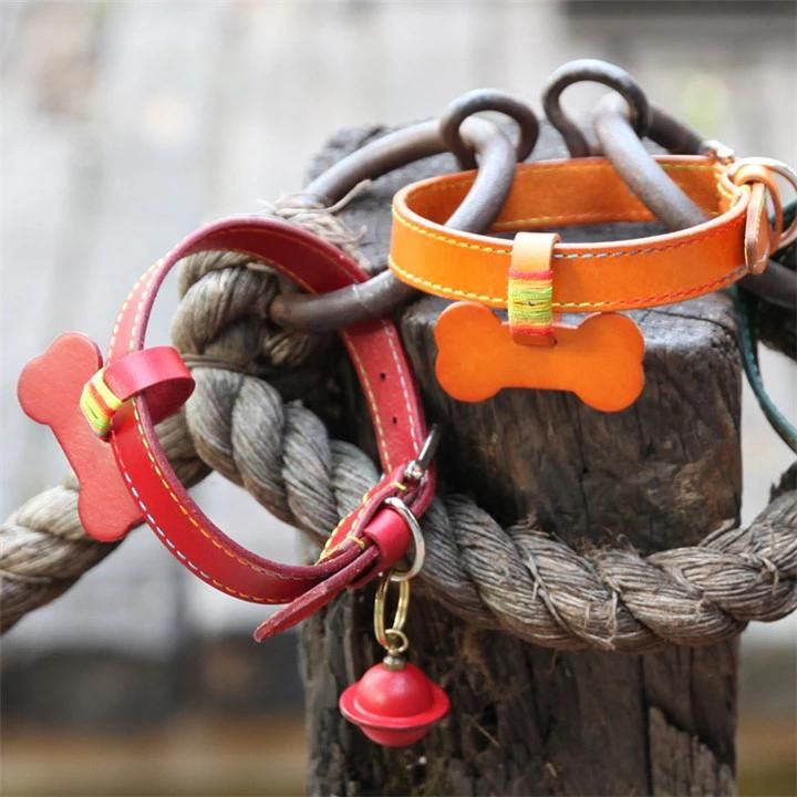 Ea046 Vegetable Tanned Leather Fashion Supplies Pet Collars Blank Customized Puppy Buckle Wide Waterproof Adjustable for Dog Collar Custom Leather