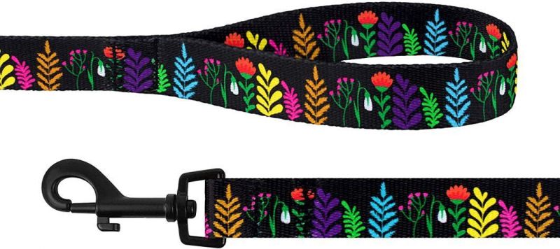 Floral Dog Leash Nylon Pattern Flower Print Adjustable Pet Leashes