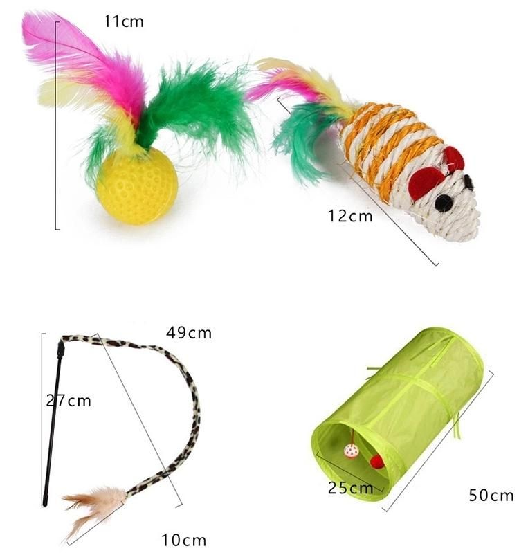 7-27 PCS Retractable Cat Toys with 2 Way Tunnel