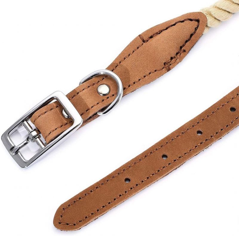 Premium Cotton Rope Dog Collar with Sturdy Metal Accessory