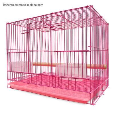 Parrot Bird Breeding Cage Metal Portable Breathable Animal Cages Aiyue Wholesale Pet Carrier Rabbit Cage Pink