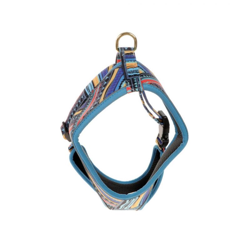 Colorful Line Pattern Print Pet Harness, Exotic Style Dog Harness