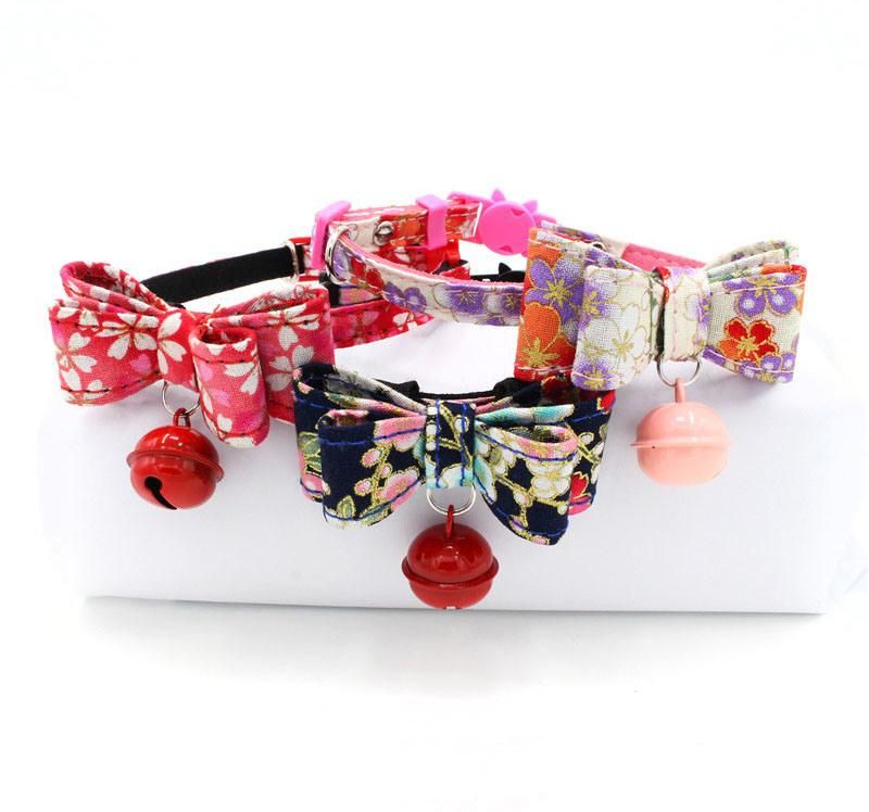 Pet Collar Breakaway with Cute Bow Tie and Belll for Kitty
