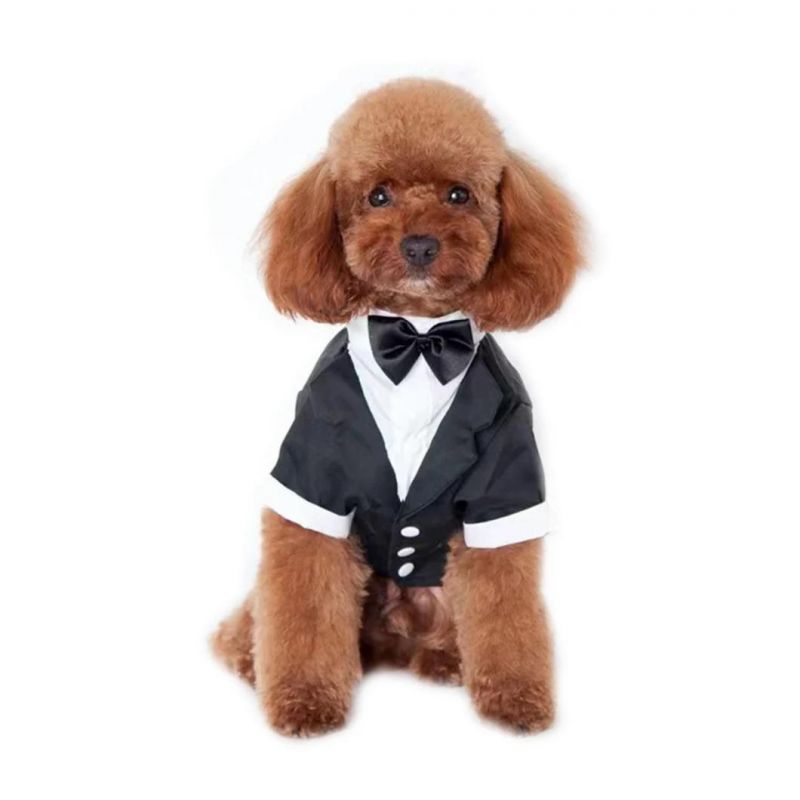 Dog Suit Bow Tie Costume Dog Shirt Wedding Parting Suit