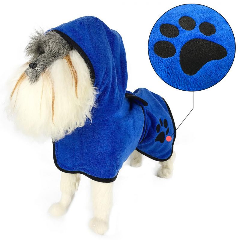 Super Absorbent Soft Towel Robe Dog Cat Bathrobe Pet Apparel