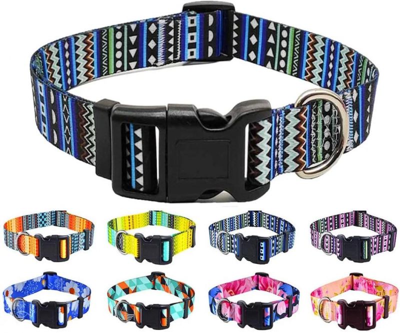 Tribal Pattern Dog Collar Lightweigh Polyester Pet Collar