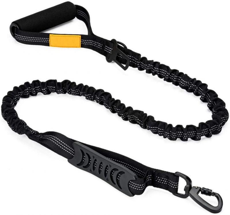 Dog Leash Shock Absorbing with Comfortable Padded Handle and Traffic Handle