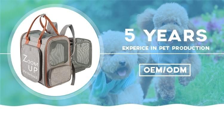 Amazon′s New Large-Capacity PU Portable Double Shoulder Pet Backpack Foldable Backpack