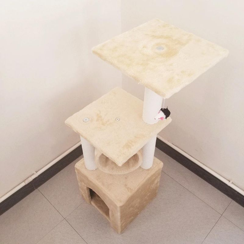 High Quality Modern Pet Interactive Toys Small Wall Climbing Frame Scratcher Wood Mushroom Cat Tree House