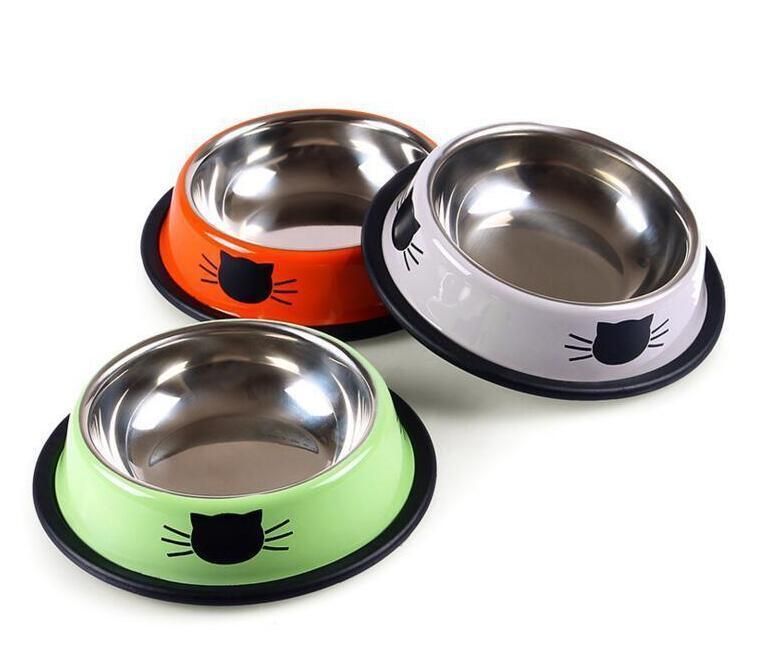 Cheaper Price Stainless Steel Cat Bowl 15 Cm Anti Slip Pet Feeder Bowl