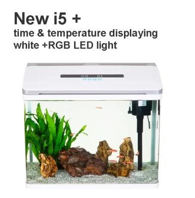 14.5-Gallon Aquarium Kit with Time Water Temperature on Tank Cover