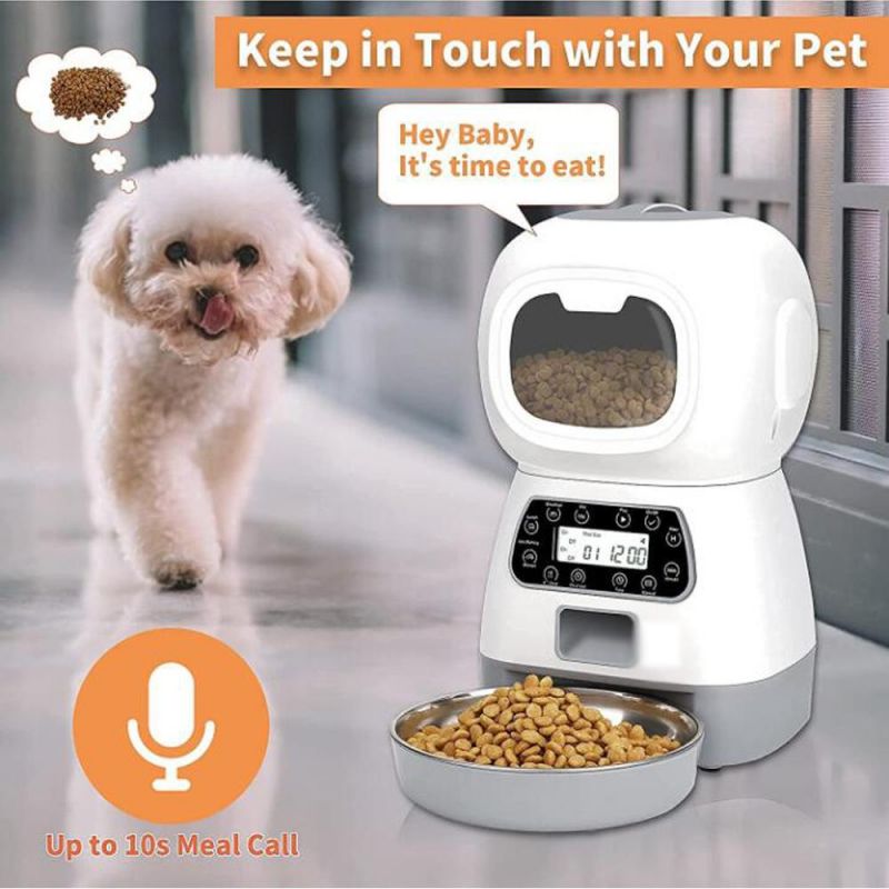 Big Volume Capacity Robot Outlook Manual Operating Pet Feeder