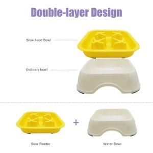 Slow Feeder Dog Bowl Wholesale Plastic Pet Food Bowl Cat Dogs Interactive Fun Feeder Slow Bowl