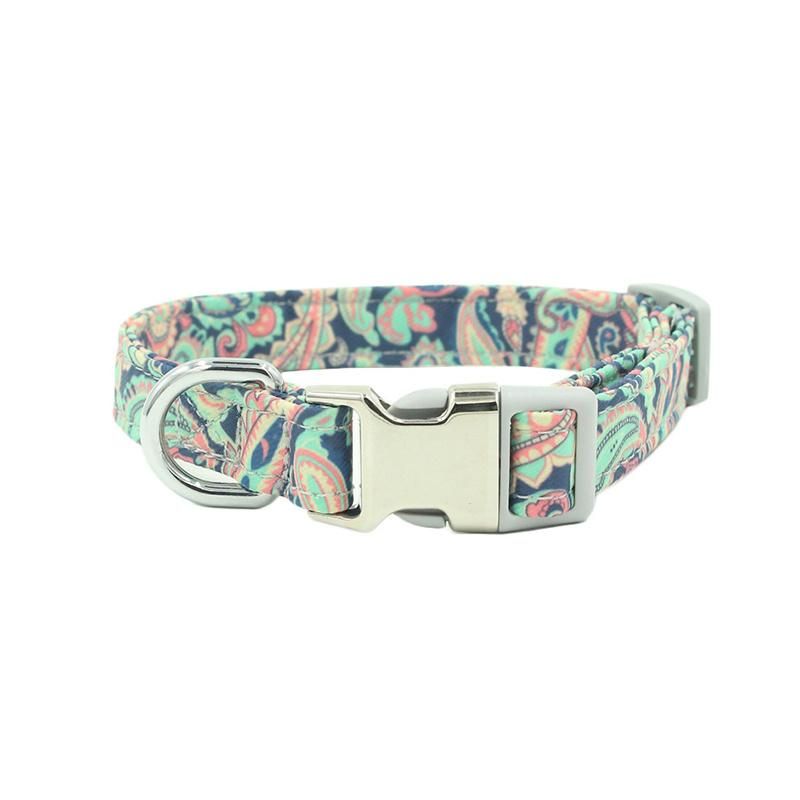 Beautiful Chrysanthemum Pet Collar with Metal Buckle