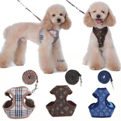 Meise Factory Pet Supplies Doggy Leash Rope Adjustable Soft Vest Lead Luxury Dogs Harness Vest Designers Pet Dog Harness Set