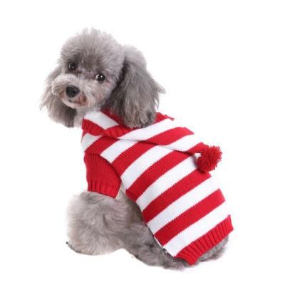 Red and White Plaid Pet Sweater Dog Sweater