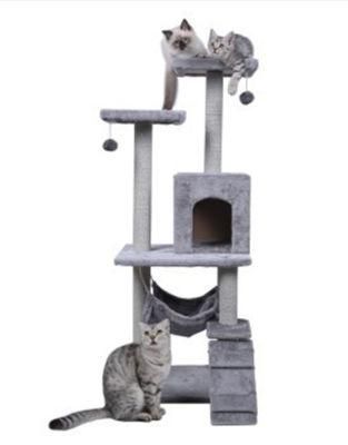 Amazon Hot Sale Pet Sisal Scratching Post Cat Tree Wooden Scratcher Tower