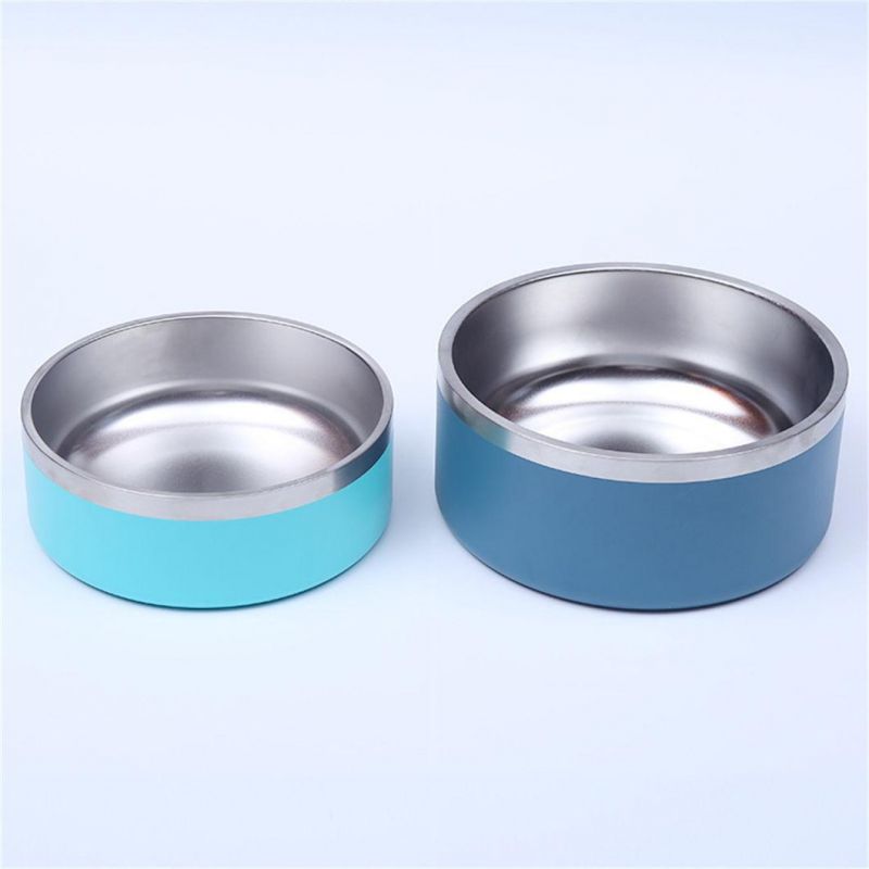 Wholesale Large Capacity Dog Food Basin Stainless Steel Round Pet Bowl