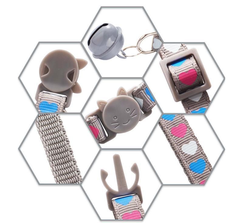 Adjustable Designer Collar for Dog with Cat Buckle and Bell
