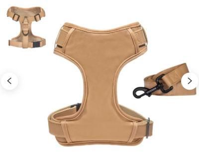 Quartz Dog Leash and Harness Set with Luxury Faux Leather