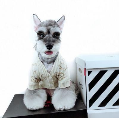 Small Medium Dogs Pomeranian Schnauzer Pug Luxury Dog Hoodie French Bulldog Fashion Clothes Flower Knitted Cc Dog Pet Sweater